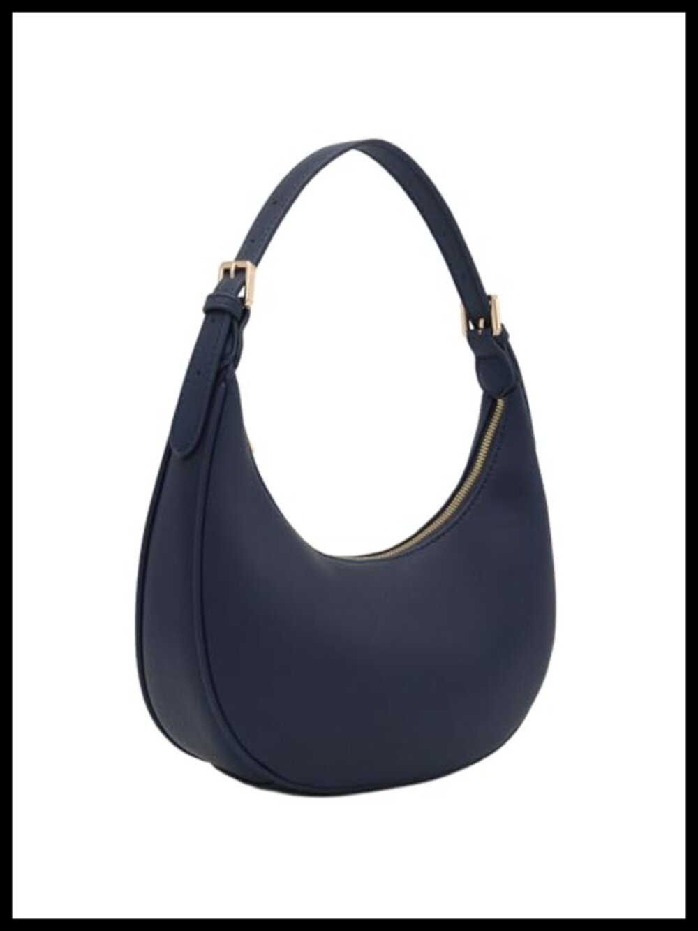 Faux Leather Crescent Shoulder Bag Baguette Purse